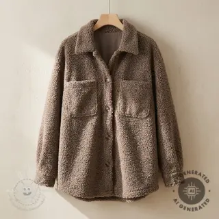 Mantelstoff TEDDY taupe