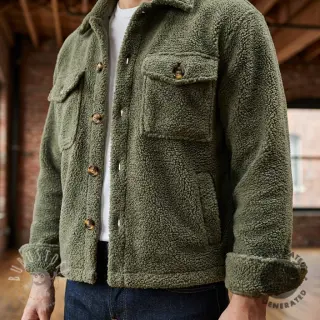 Mantelstoff TEDDY forest green