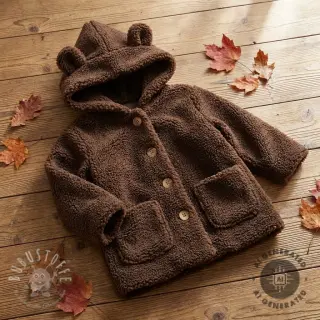 Mantelstoff TEDDY dark brown