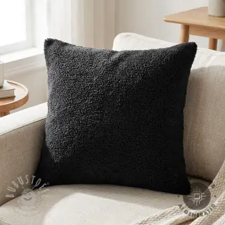 Mantelstoff TEDDY black