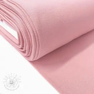 Baumwoll Bündchenstoff glatt powder pink ORGANIC
