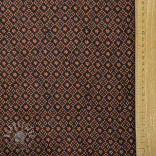 Baumwollstoff VOILE STEPPED Flowerie black digital print