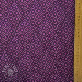Baumwollstoff VOILE STEPPED Flowerie purple digital print