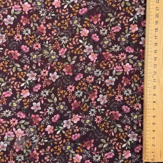 Baumwollstoff Autumn flowers burgundy digital print