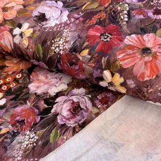 Sweatstoff Flowers Andrea brown digital print