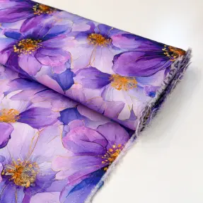Viskosestoff SATIN Paloma purple digital print