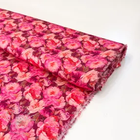Viskosestoff SATIN Samantha pink digital print