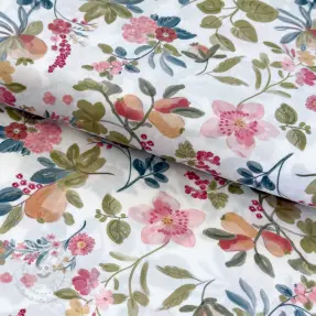 Baumwollstoff Floweria nova white digital print