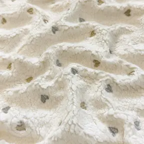 Sherpa SOFT EMBROIDERY Hearts silver gold