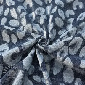 JEANS DENIM VELVET JACQUARD Animal skin jeans