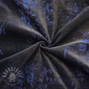 JEANS DENIM VELVET JACQUARD Flowers black