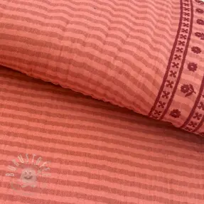 Double gauze/musselin EMBROIDERY 1 SIDE BORDER peach