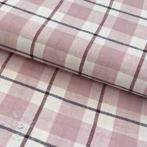 Viskosestoff leinen YARN DYED Checks Marion old rose