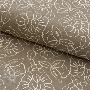 Viskosestoff leinen EMBROIDERY Latizia sand