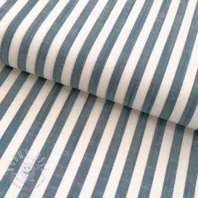 Viskosestoff YARN DYED Stripes SMALL petrol