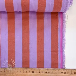 Baumwollstoff YARN DYED NOVA Stripe lavender orange