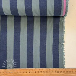 Baumwollstoff YARN DYED NOVA Stripe blue green