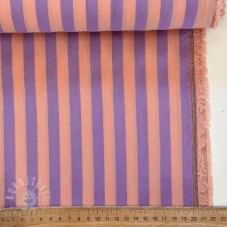 Baumwollstoff YARN DYED BIG Stripes peach