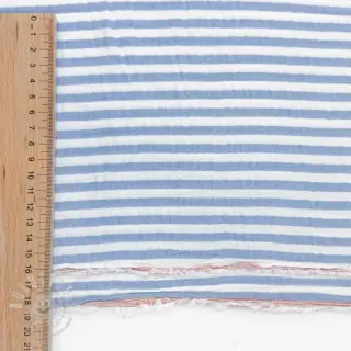 Double gauze/musselin YARN DYED Summer stripe blue