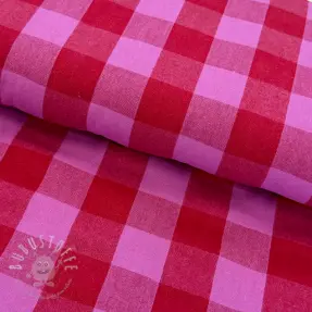Baumwollstoff YARN DYED SONJA Checks red fuchsia