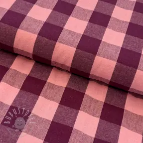 Baumwollstoff YARN DYED SONJA Checks aubergine