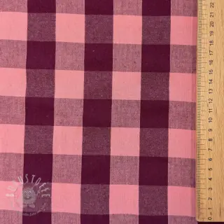 Baumwollstoff YARN DYED SONJA Checks aubergine