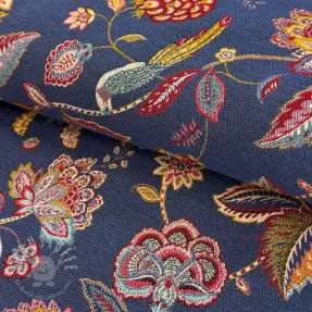Dekostoff jacquard Palampore bleu