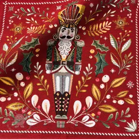 Dekostoff jacquard Casse-Noisette rouge design B PANEL