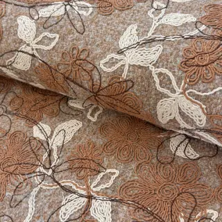 Mantelstoff WOOLY EMBROIDERY Petra beige