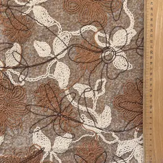 Mantelstoff WOOLY EMBROIDERY Petra beige