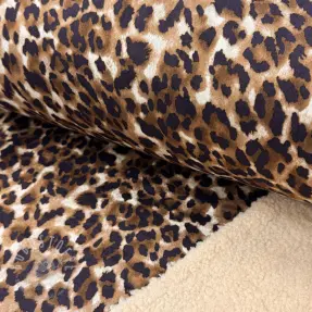 Mantelstoff TEDDY SUEDE Panther LEO cognac