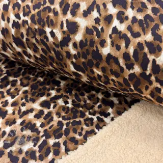 Mantelstoff TEDDY SUEDE Panther LEO cognac