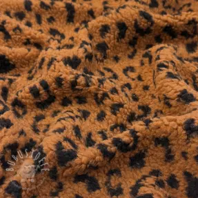 Mantelstoff TEDDY Panther love brown