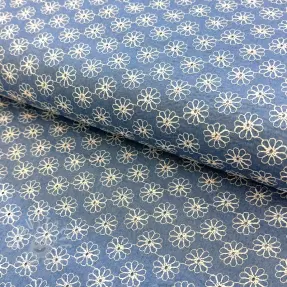 JEANS DENIM VELVET JACQUARD Flowers black
