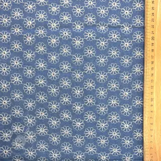 JEANS DENIM VELVET JACQUARD Flowers black