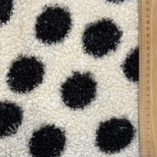 Mantelstoff TEDDY Big dots black
