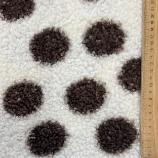 Mantelstoff TEDDY Big dots brown