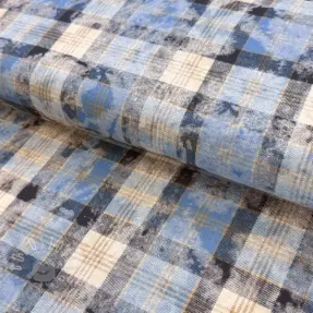Baumwollstoff FLANNEL DOUBLE FACED Checks light jeans
