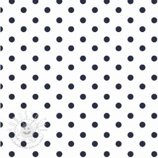Baumwollstoff Dots white/navy