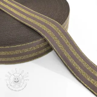 Gummiband 4 cm LUREX GOLD taupe