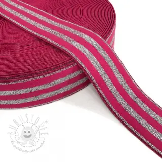 Gummiband 4 cm LUREX SILVER fuchsia