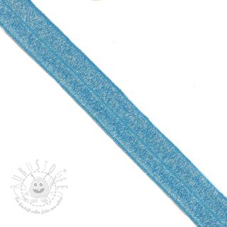 Elastisches Schrägband Polyamid glitter 20 mm blue