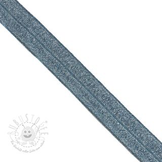 Elastisches Schrägband Polyamid glitter 20 mm dark blue