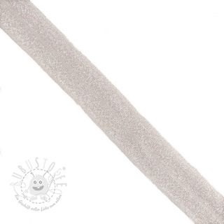 Elastisches Schrägband Polyamid glitter 20 mm nude