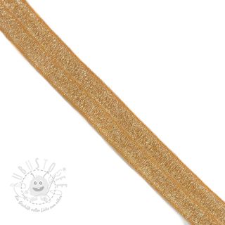 Elastisches Schrägband Polyamid glitter 20 mm ochre