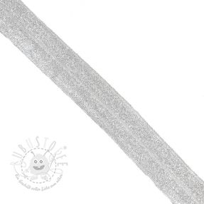 Elastisches Schrägband Polyamid glitter 20 mm white