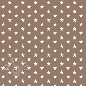 Baumwollstoff Petit stars taupe