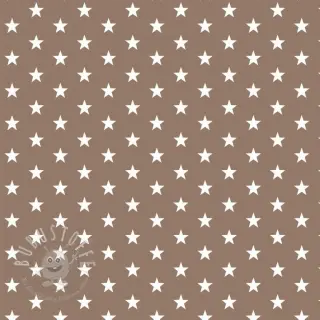 Baumwollstoff Petit stars taupe
