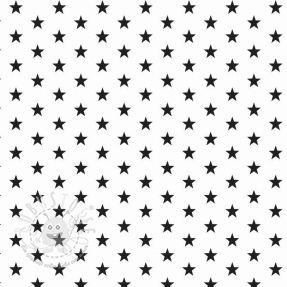 Baumwollstoff Petit stars white/black