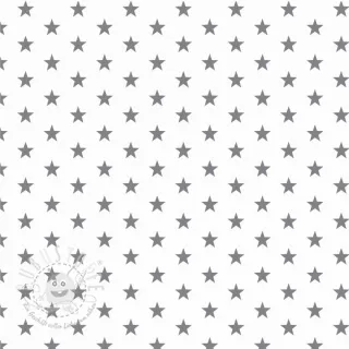 Baumwollstoff Petit stars white/grey